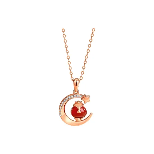 Old Fu Gold Agate 925 Sterling Silver, Jade Necklace Women's