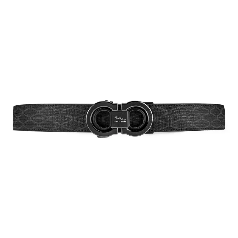 JAGUAR PVC Leather Belts Men's Black Width  3.5cm-3