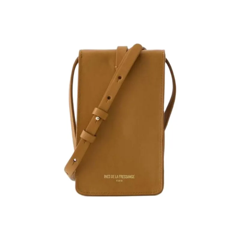 INES DE LA FRESSANGE Calfskin Crossbody Bag Shoulder Bag Women's Brown-2