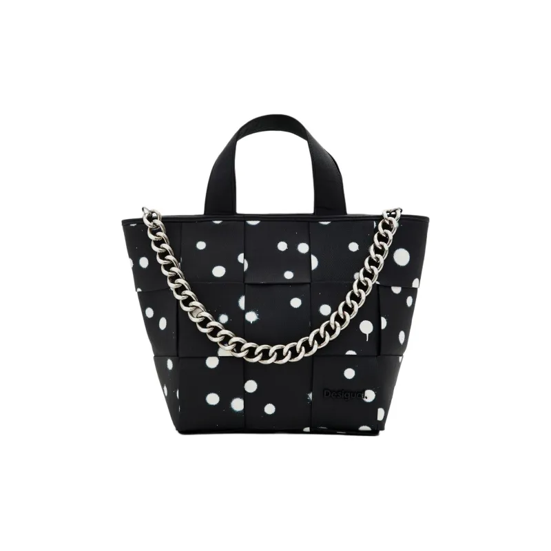 Desigual Polyester Tote Bag, Shopping Bag, Handbag Regular Women's Black-0