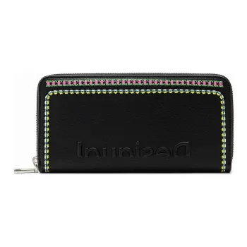 Desigual Polyurethane Wallet Large Size Women's Black