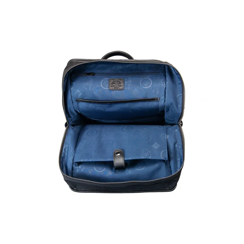 SANTA BARBARA POLO & RACQUET CLUB Synthetic Leather Patchwork Fabric Backpack Regular Men's Black-2