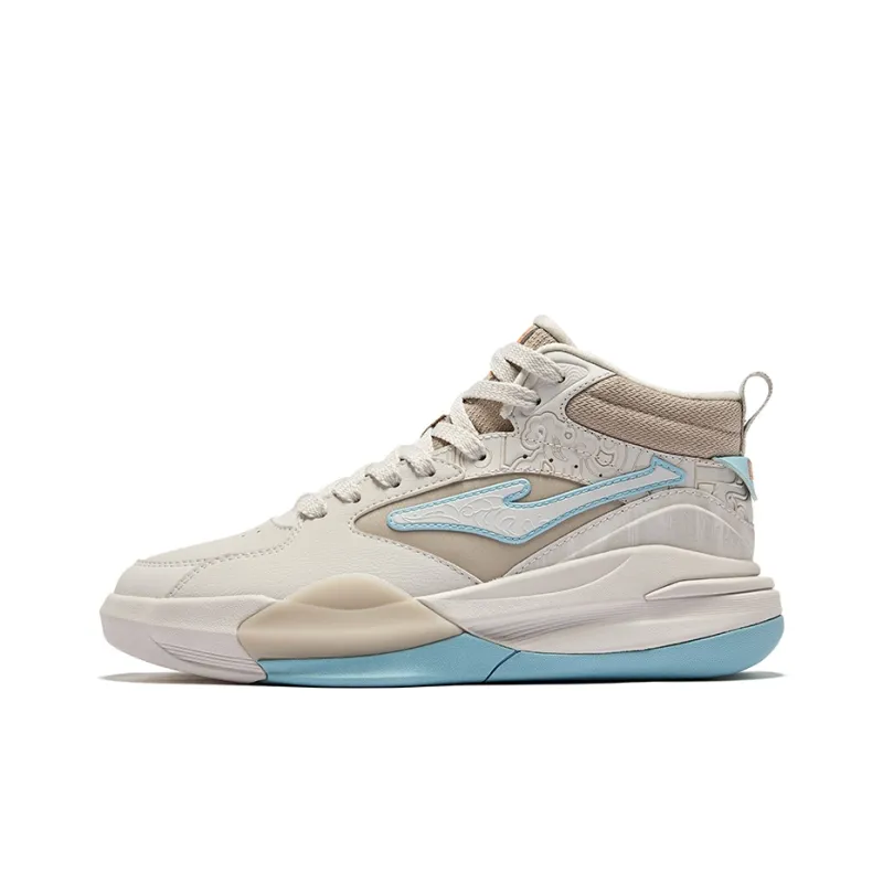 Erke Tang Palace Night Garden 3V2 Skateboard Shoes Women's Mid Top Beige Blue-0