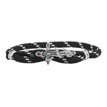 The Next Life 925 Sterling Silver Synthetic Cubic Zirconia Cotton Cord Bracelets Unisex