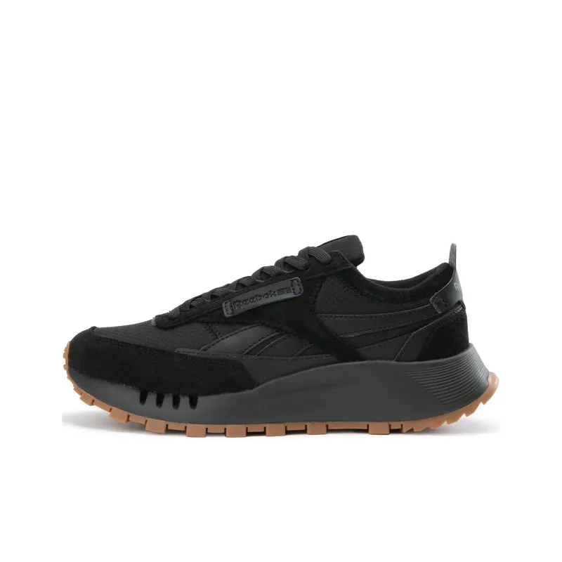 Reebok CL LEGACY W+ Anti Slip And Wear Resistant Height Increasing Low Top Running Shoes Unisex Black Warrior-0
