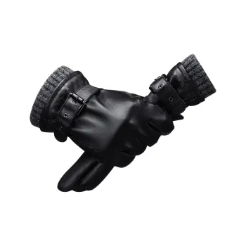 Cheekkiss Sheepskin Gloves Men's Black
