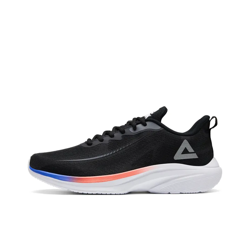 PEAK Cushioning Wear Resistant Breathable Coverage Lightweight Rebound Low Top Running Shoes Men's White Green Orange-0