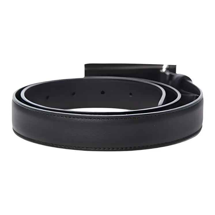 GUCCI Calfskin Leather Belts Unisex Black Width  2.5cm-1