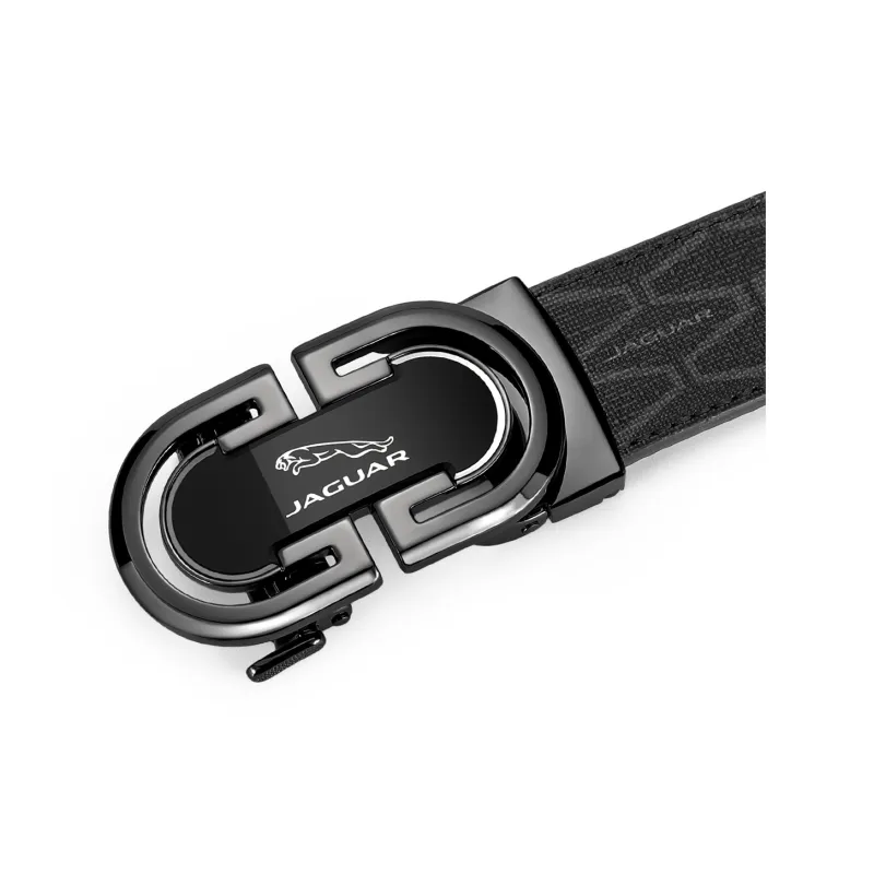 JAGUAR PVC Leather Belts Men's Black Width  3.5cm-6
