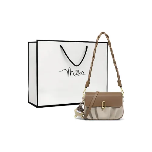MILLIE'S Cow Leather With Synthetic Leather Shoulder Bag, Cloud Bag, Shoulder Bag Women's