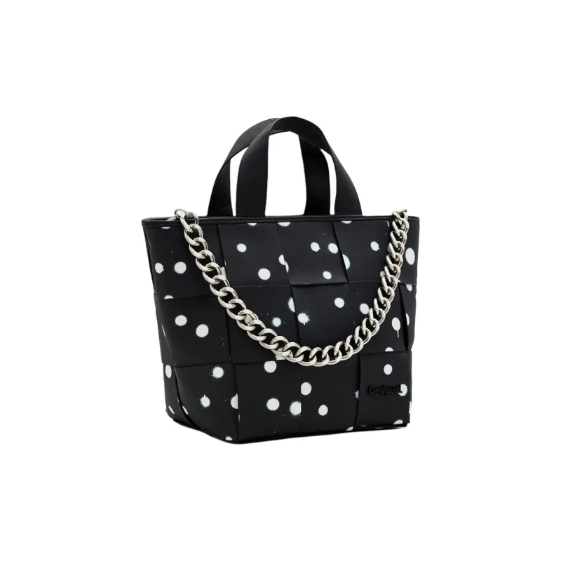 Desigual Polyester Tote Bag, Shopping Bag, Handbag Regular Women's Black-1