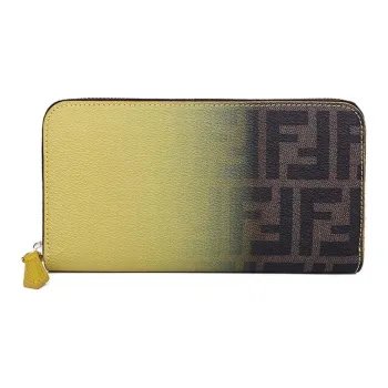 FENDI PVC Material Wallet Women's Brown/Yellow
