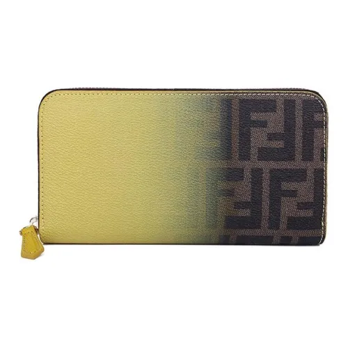 FENDI PVC Material Wallet Women's Brown/Yellow