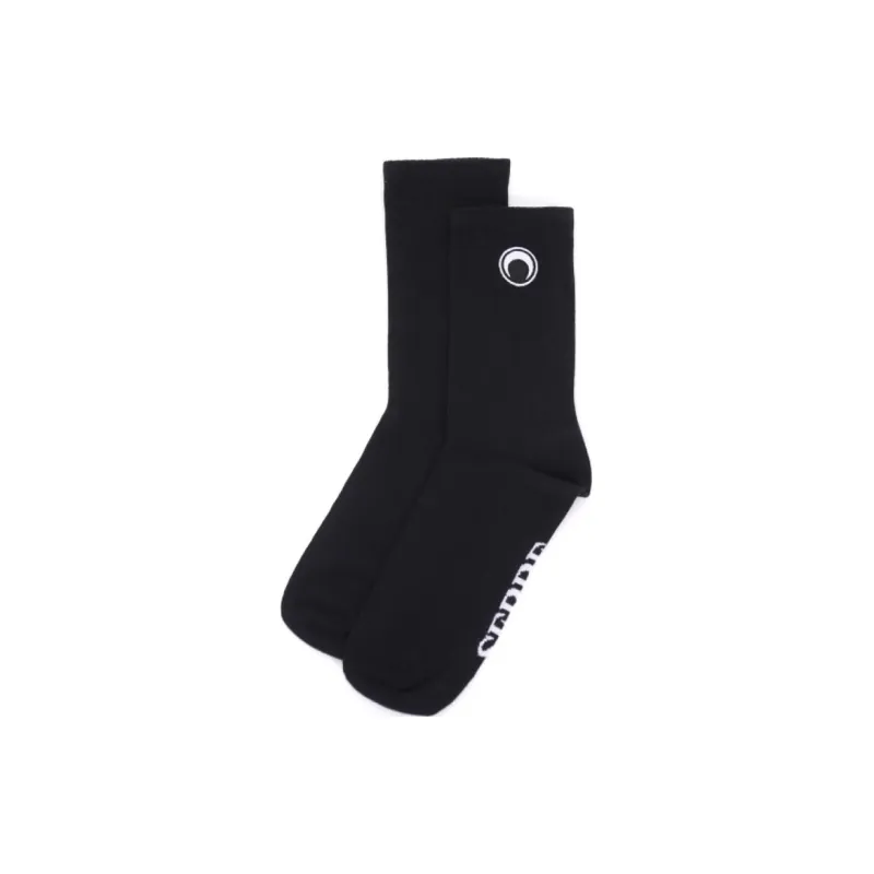 Marine Serre Crescent Moon-embroidered Ribbed Socks-0