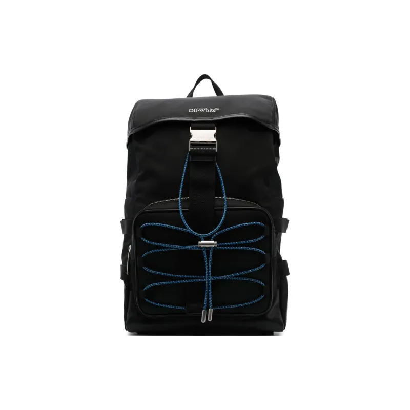 OFF WHITE Courrie Flap Drawstring Backpack Black/Multicolour-0