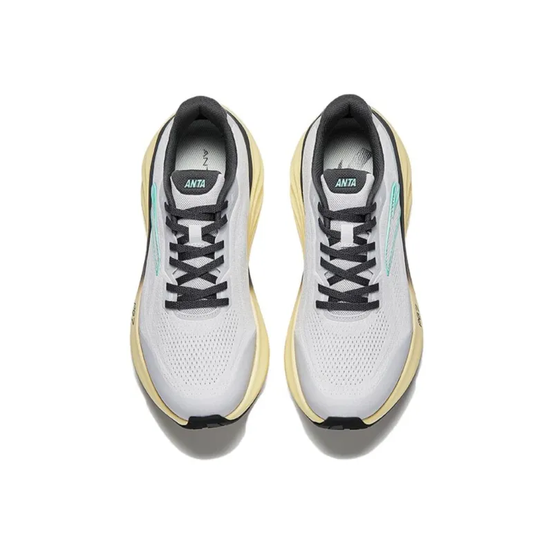 Anta Anti Slip And Wear Resistant Rebound Low Top Training Running Shoes Men's Gray Cyan-2