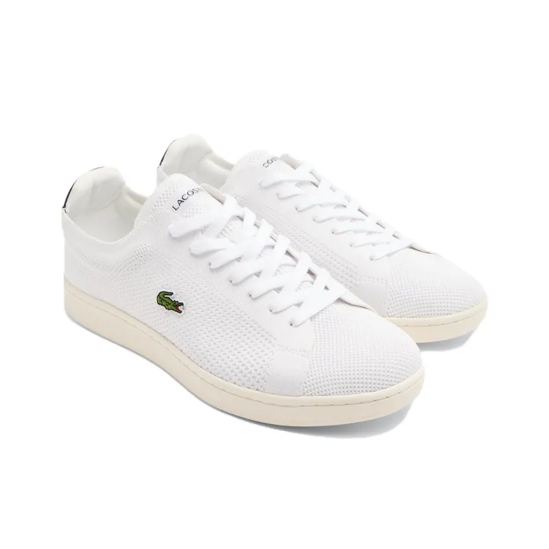 LACOSTE Carnaby Piquée Wear-Resistant Low-Top Skateboard Shoes Men's White-2