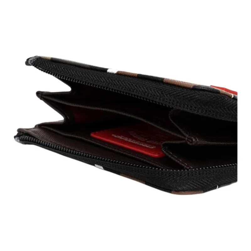 SPRAYGROUND Artificial Leather Card Holder Wallet Regular Unisex Brown Black-5
