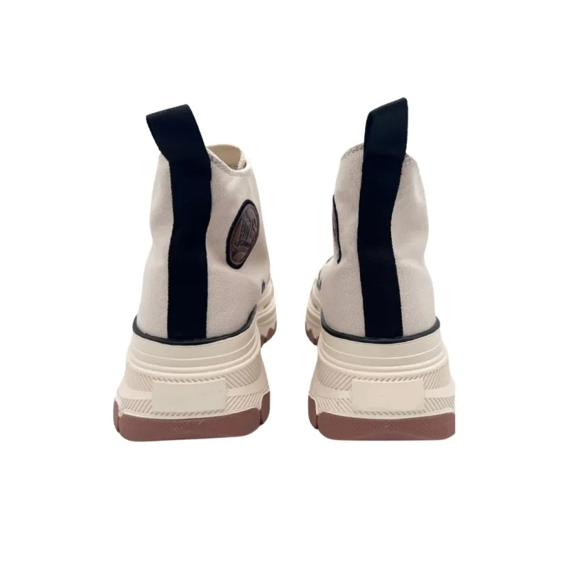 QIANJIN Non slip Lightweight High Top Canvas Shoes Women's Ecru-3