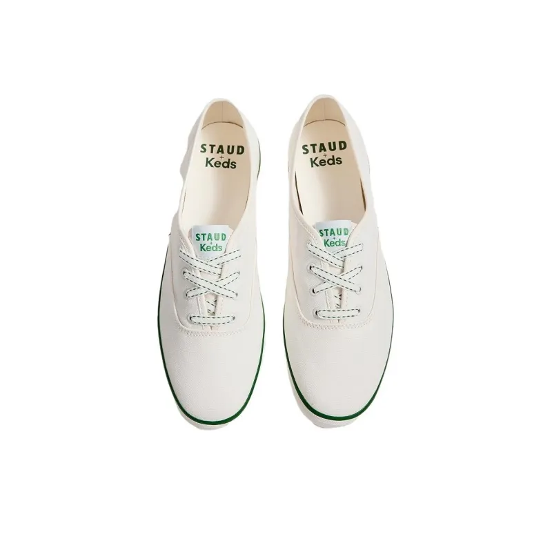 Staud Keds Champion Low-Top Canvas Shoes Women's White-3
