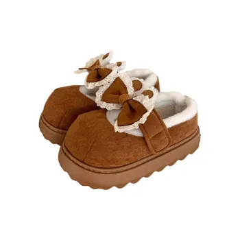 Thin Strips Cotton Slippers Women's, Brown