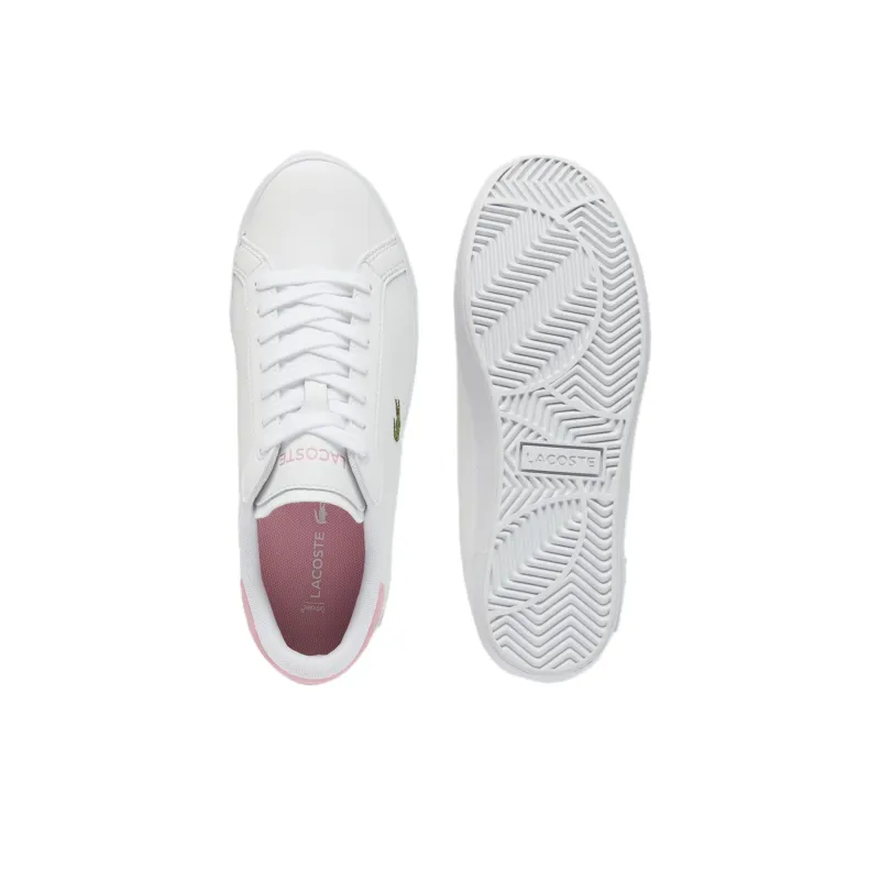 LACOSTE Powercourt Low Top Skateboard Shoes Women's White Pink-4