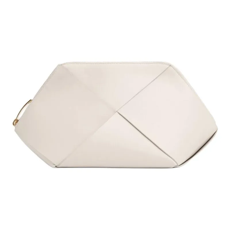 Bottega Veneta Sheepskin Clutch Women's White-0