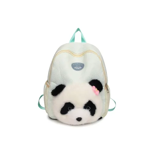 Kaka Tree Nylon With Plush Backpack Women's Khaki/Green