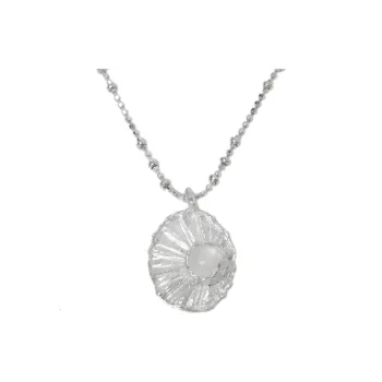 M.Wong 925 Sterling Silver Inlay Moonstone Shimmer Layering Collarbone Chain Necklace Women's