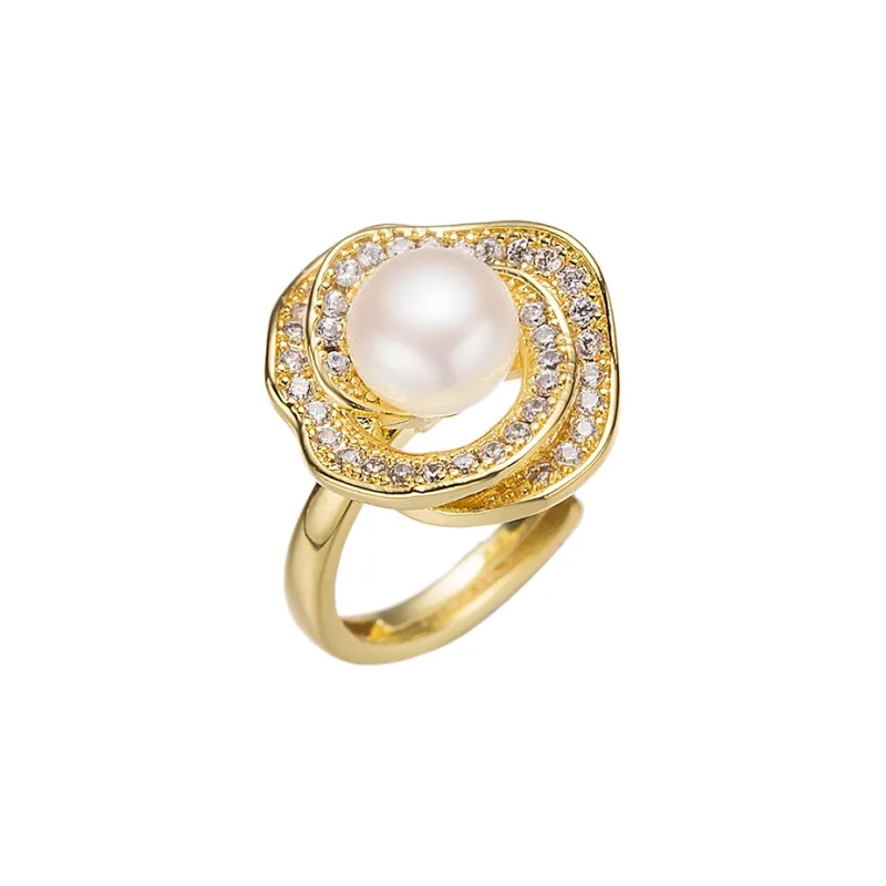 ZHENZHUAOMI Freshwater Pearl Rings Women's-0