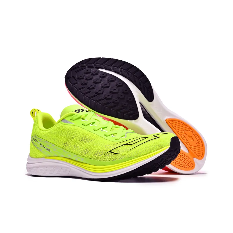 LOTTO Cushioning Rebound Wear-Resistant Low-Top Running Shoes Men's Neon Yellow-7