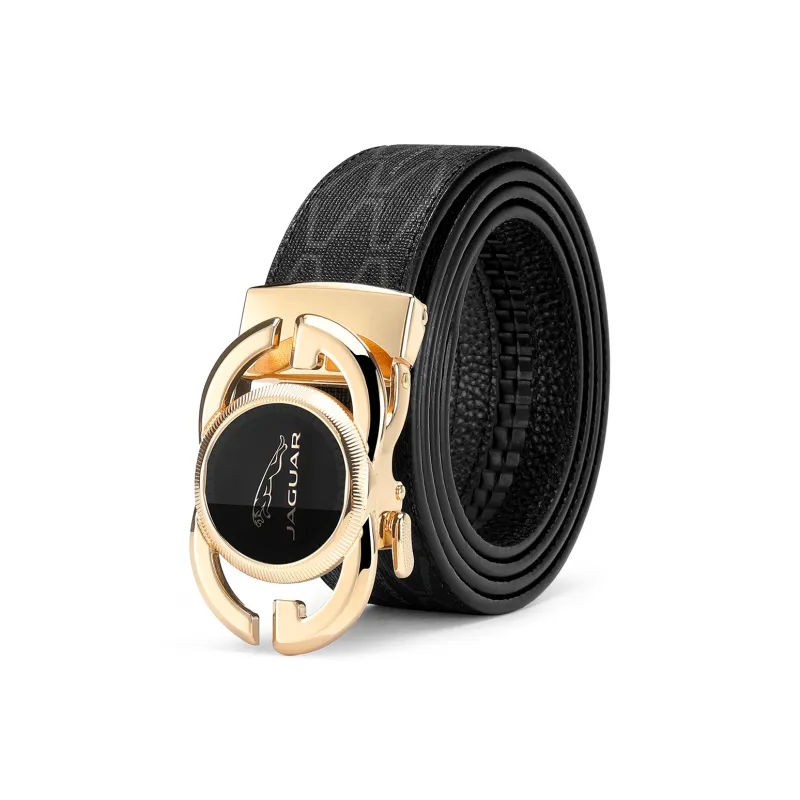 JAGUAR Pvc Leather Belts Men's Gold Width  3.5cm-1