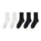 High Elastic Crew Socks Combination ④ (White+White+Black+Black+Black)