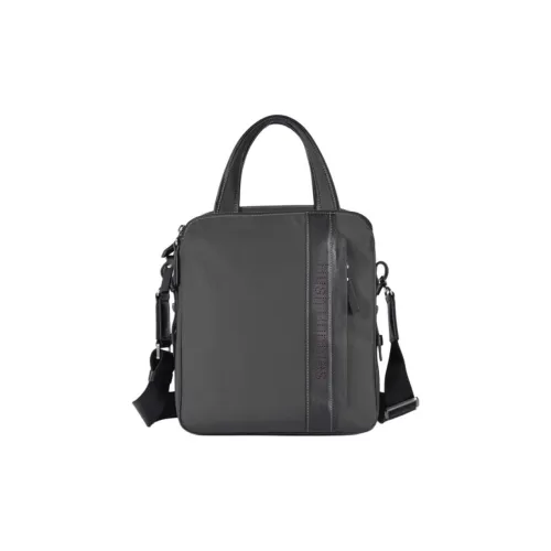 Hush Puppies Polyester Shoulder Bag Crossbody Bag Handbag Medium Size Men's Dark Gray