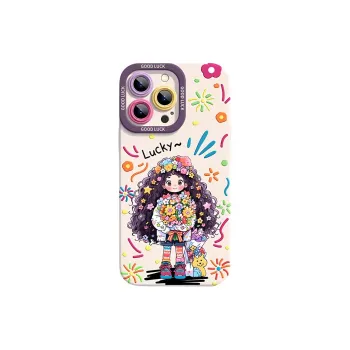 Wei Xin Silicone Material Bouquet Girl Phone Cases Compatible With IPhone 16/15 Pro Max/Apple 13/14 Pro/Max