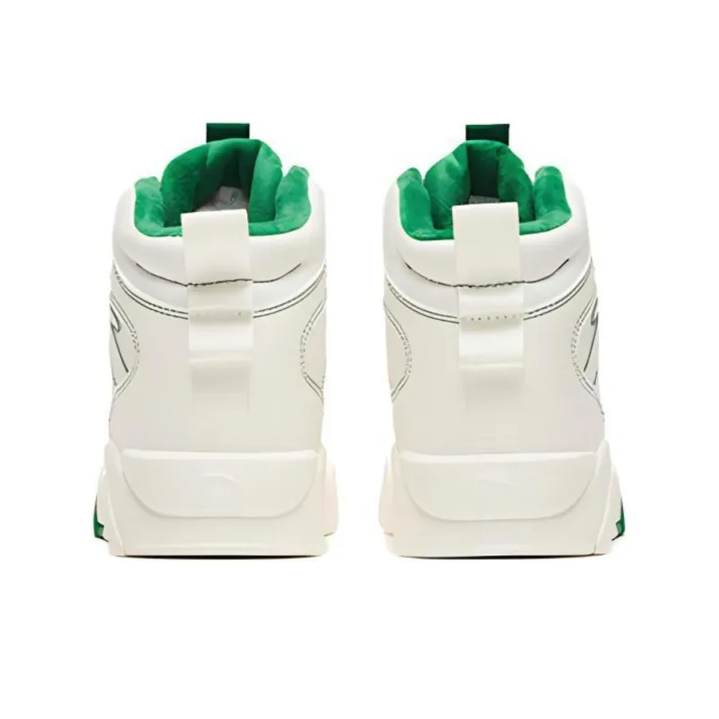 Anta Flame 3.0 Warm Slip Resistant Cushioning High Top Skateboard Shoes Men's White Green-4