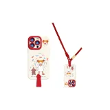 (Antique White) Red Long Lanyard-Smile Girl