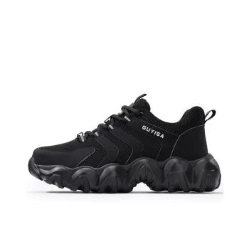 Blue Gull Shield Cushioning Height Increasing Lightweight Low Top Outdoor Shoes Unisex Black