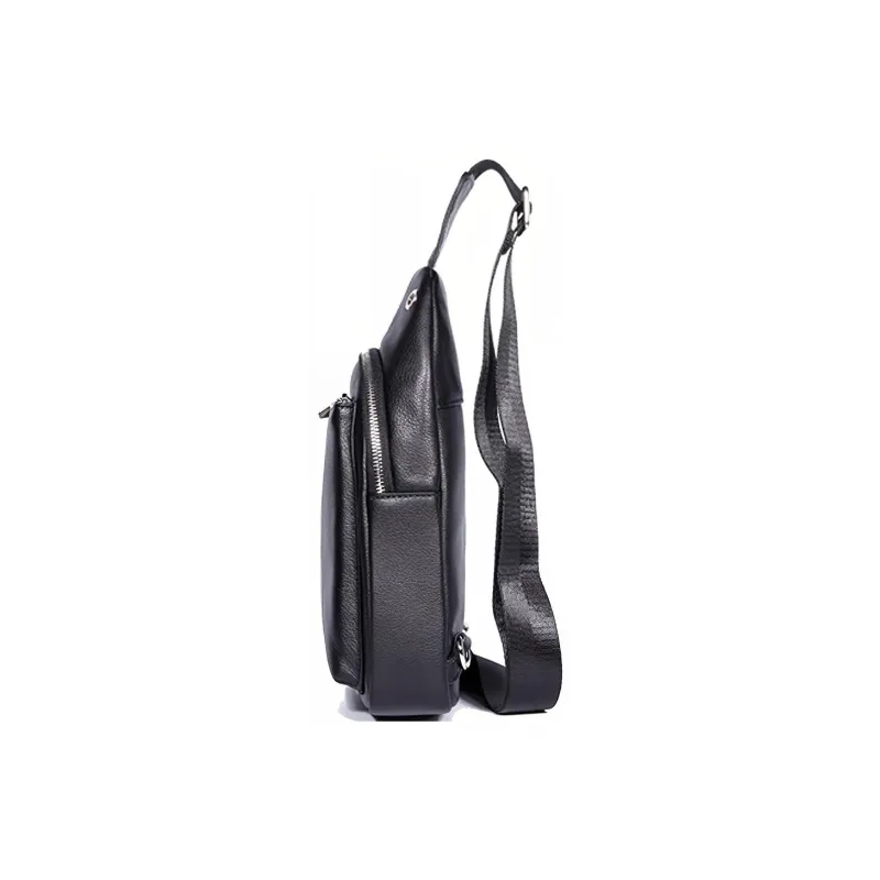 DOSRFINI Top Grain Cow Leather Sling Bag Regular Men's Black/Coffee-10