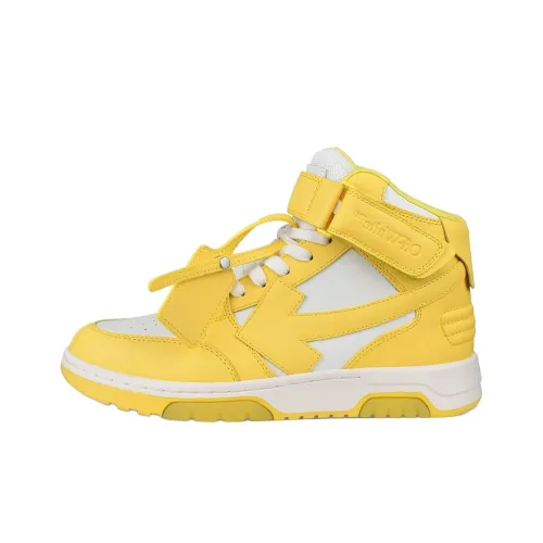 OFF WHITE High Top Skateboard Shoes Men's Yellow