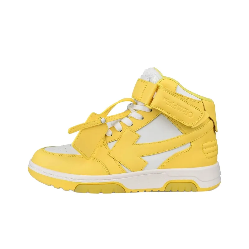 OFF WHITE High Top Skateboard Shoes Men's Yellow-0