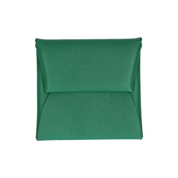 HERMES Bastia Evecolor Calfskin Coin Purse Card Holder Wallet Women's 1L Cactus Green