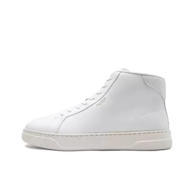 COACH Highline Mid Top Skateboard Shoes Men's White-0