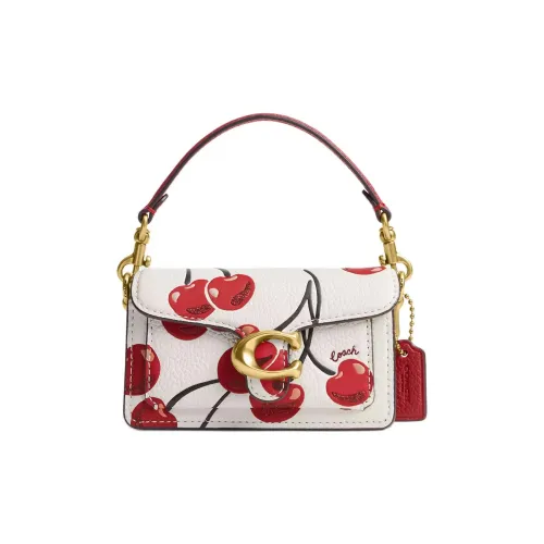 COACH Tabby Leather Handbag Mini Women's White & Red