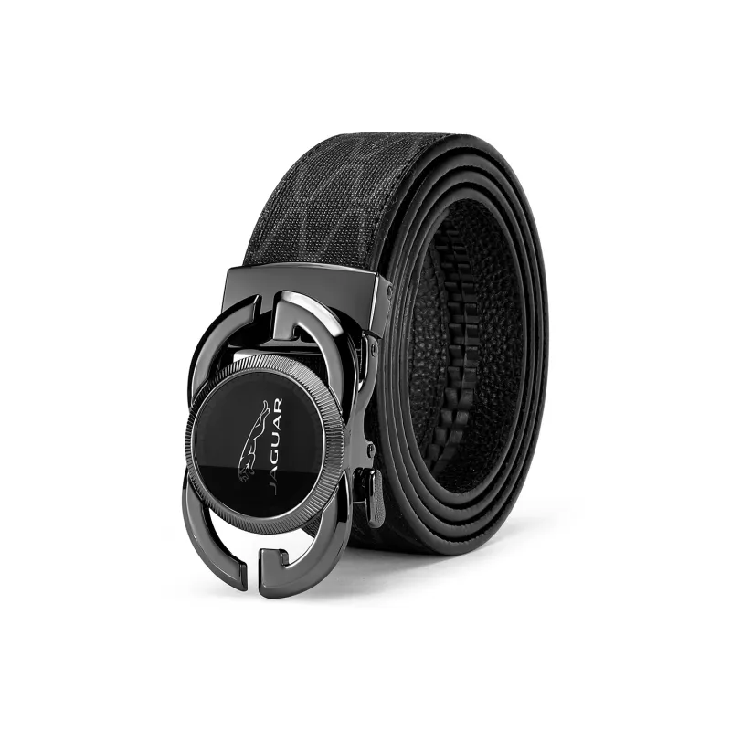 JAGUAR PVC Leather Belts Men's Black Width  3.5cm-1