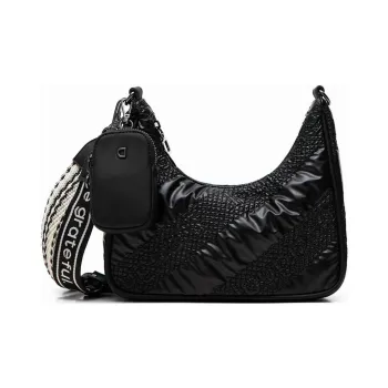 Desigual PU Crescent Bag, Crossbody Bag, Shoulder Bag Regular Women's Black