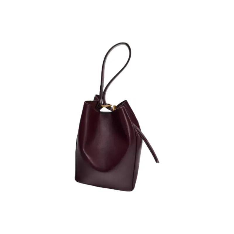 ZARA PU Bucket Bags One Shoulder Handbags Medium Size Women's Bright Red-2