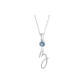 Plain Chain+Pendant+Crystal Diamond Blue+Letter Z