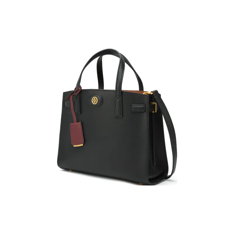 TORY BURCH Robinson Litchi Grain Leather Shoulder Bag, Crossbody Bag, Handbag Trumpets Women's Black-1