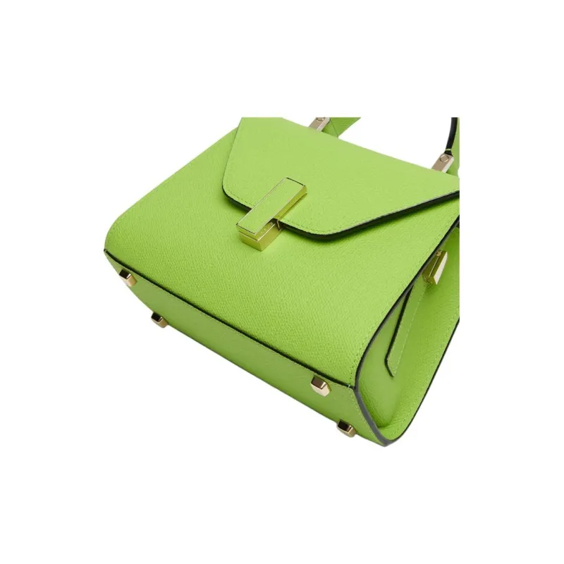 Valextra Calfskin Shoulder Bag Crossbody Bag Handbag Women's Apple Green-4